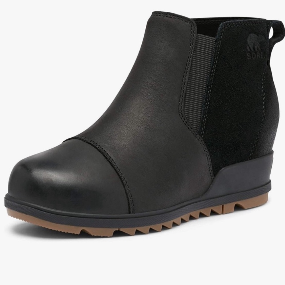 WORN ONCE Sorel Evie Bootie Pull-On Ankle Boots Black Sz 8.5